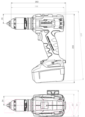 Профессиональная дрель-шуруповерт Metabo BS 18 LTX BL + ЗУ ASC 55 (T03901)