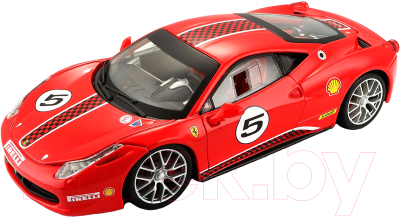 Масштабная модель автомобиля Bburago Феррари 458 гоночная / 18-26302 (красный)