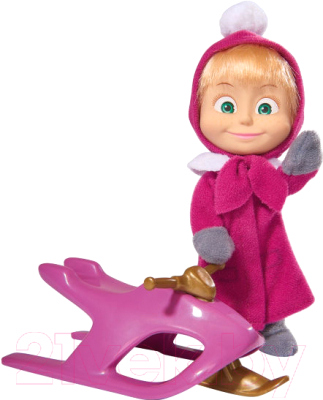 Кукла с аксессуарами Simba Маша в зимней одежде со снегокатом / 109301681