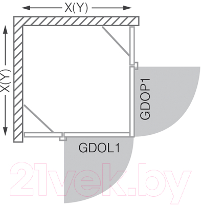 Душевой уголок Roltechnik Elegant Line GDOP1/100+GBL1/90 (хром/прозрачный)