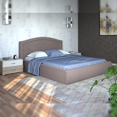 Двуспальная кровать Нижегородмебель и К Виго 160 (латте)