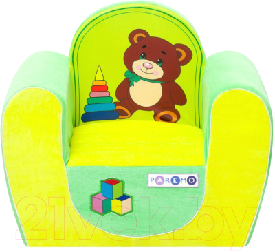 Кресло-игрушка Paremo Медвежонок / PCR316-03 (желтый/салатовый)