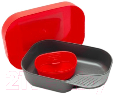 Набор пластиковой посуды Wildo Camp-A-Box Basic / W30268 (красный)
