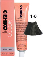 Крем-краска для волос C:EHKO Color Vibration Интенсивное тонирование 1/0 (60мл, черный) - 