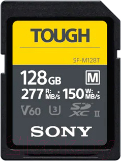 

Карта памяти Sony, Tough SDXC UHS-II (Class 10) 128GB (SF-M128T)
