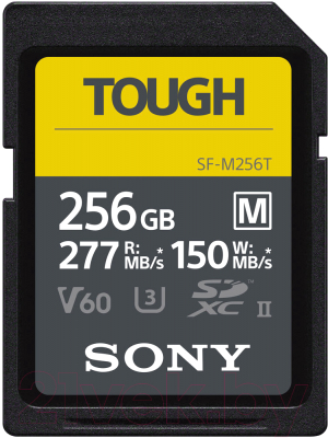 

Карта памяти Sony, Tough SDXC UHS-II (Class 10) 256GB (SF-M256T)