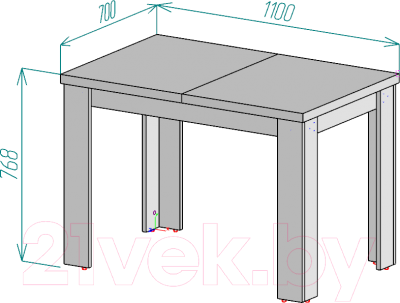 Обеденный стол ВерсоМебель СР-1 75x110-150 (дуб крафт белый)