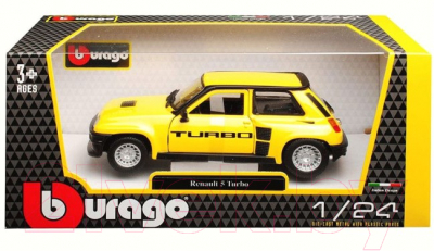Масштабная модель автомобиля Bburago Рено 5 Турбо 1982г / 18-21088 (желтый)