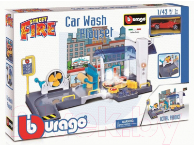 Набор игрушечных автомобилей Bburago Автомойка с 1 машинкой / 18-30406