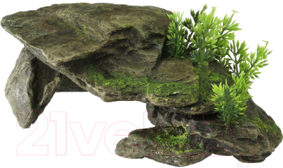 Декорация для аквариума Aqua Della Каменный грот с растениями / 234/105283