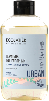 Шампунь для волос Ecolatier Urban мицеллярный д/всех типов волос кокос и шелковица (600мл)
