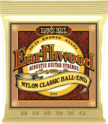 Струны для классической гитары Ernie Ball 2069 Earthwind Nylon Classic Ball End