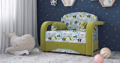 Кресло-кровать Нижегородмебель и К Антошка 01 85 (канваз финил манго/лайт 11) - Фото другой расцветки в интерьере 