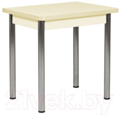 Обеденный стол Рамзес Ломберный ЛДСП 60x80 (ваниль/ноги хром)