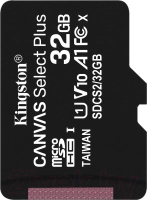 Карта памяти Kingston Canvas Select Plus micSDHC (Class10) 32GB (SDCS2/32GBSP)