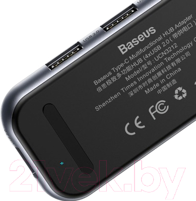 USB-хаб Baseus Type-C to 4xUSB2.0 / CAHUB-JZ0G (темно-серый)