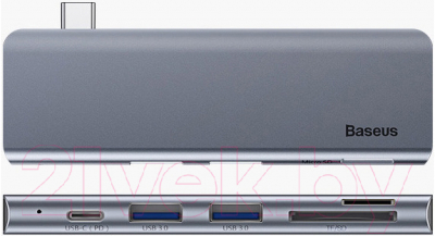 USB-хаб Baseus Harmonica 5 в 1 / CAHUB-K0G (серый)