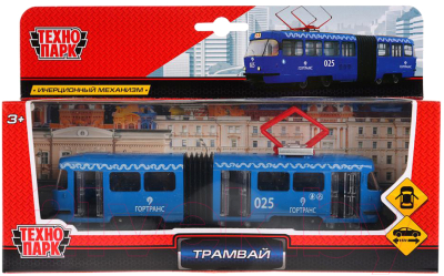 Трамвай игрушечный Технопарк SB-18-01-BL-WB(NO IC)