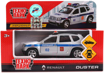 Масштабная модель автомобиля Технопарк Renault Duster Полиция / DUSTER-P