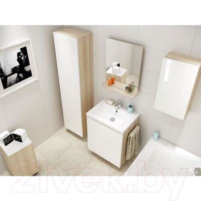 Шкаф-полупенал для ванной Cersanit Smart / B-KD-SMA/Wh