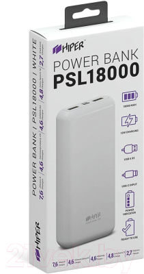 Портативное зарядное устройство HIPER PSL18000 (белый)
