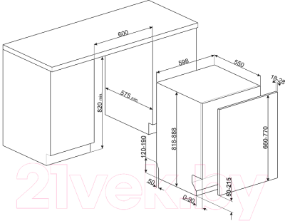 Посудомоечная машина Smeg STL66322LIN