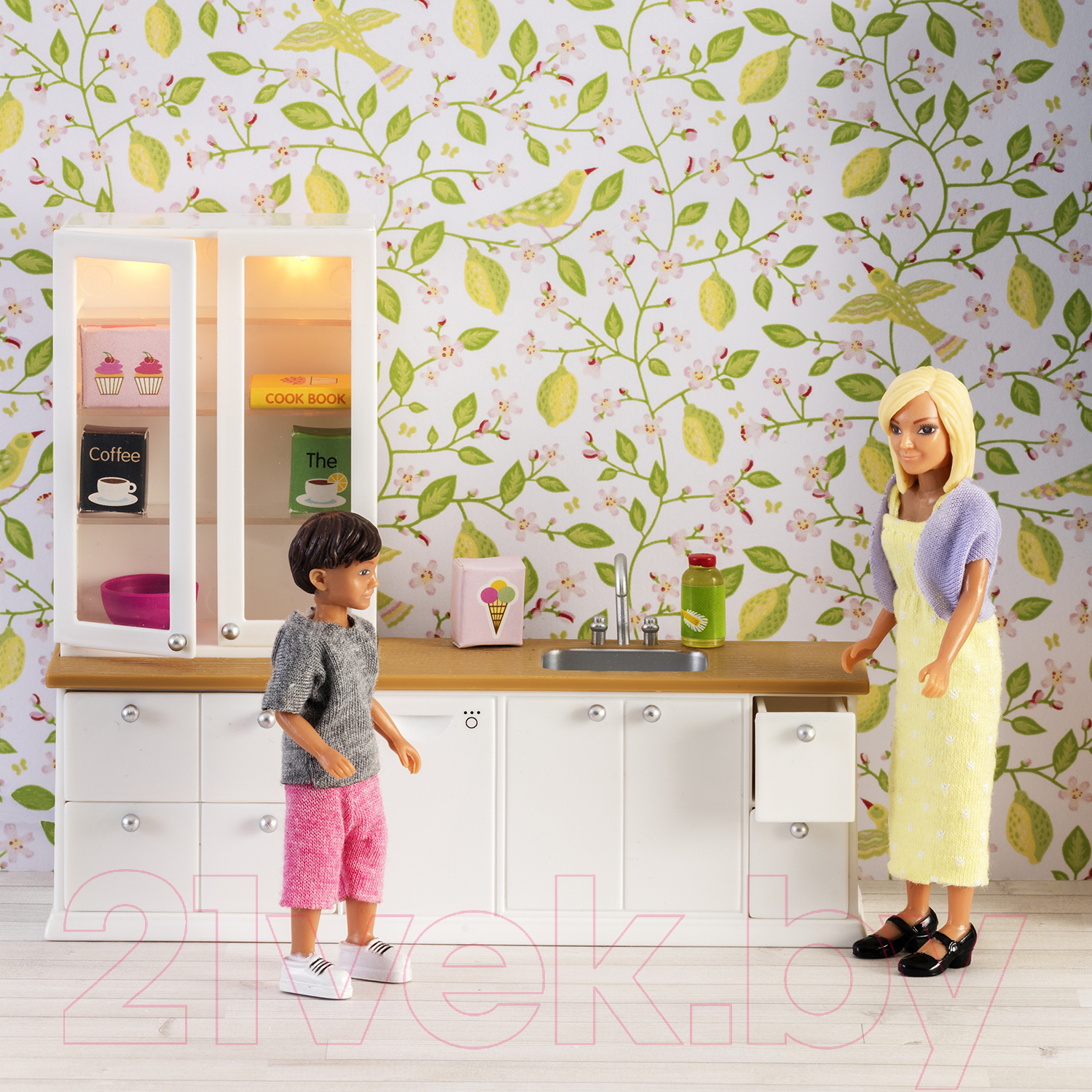 Комплект аксессуаров для кукольного домика Lundby Кухонный набор с буфетом / LB-60202600