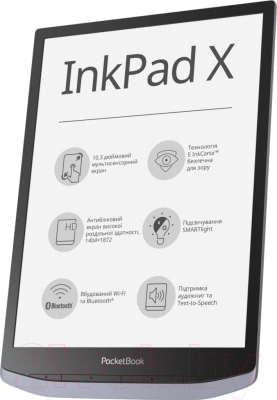 Электронная книга PocketBook 1004 InkPad X / PB1040-J-CIS (Metallic Grey)