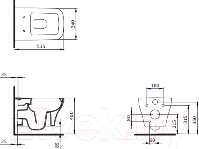 Унитаз подвесной Bocchi V-Tondo Compacto Rimless 1304-001-0129 + A0332-001