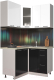 Готовая кухня Интерлиния Мила Пластик 1.2x1.2 (черный глянец/белый глянец/опал светлый) - 
