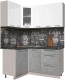 Готовая кухня Интерлиния Мила Пластик 1.2x1.6 (мрамор/белый глянец/кастилло темный) - 