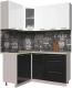 Готовая кухня Интерлиния Мила Пластик 1.2x1.6 (черный глянец/белый глянец/опал светлый) - 