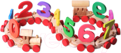 Развивающая игрушка Paremo Деревянный паровозик с цифрами / PE817-7