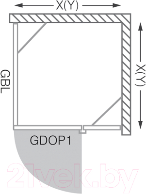 Душевой уголок Roltechnik Elegant Line GDOP1/100+GBL1/100 (хром/прозрачный)