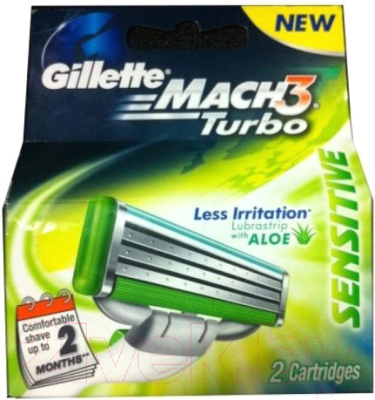 Набор сменных кассет Gillette Mach3 Turbo Алоэ (2шт)