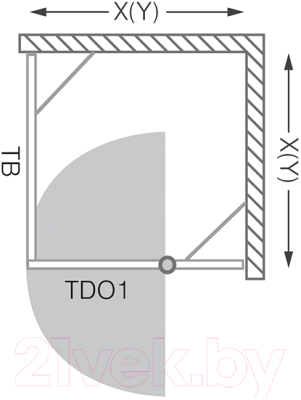 Душевой уголок Roltechnik Tower Line TDO1/100+TB/100 (сатин/прозрачный)