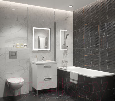 Плитка Kerranova Marble Trend Carrara K-1000/MR (600x600)