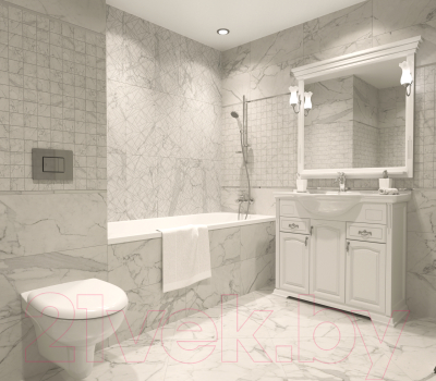 Плитка Kerranova Marble Trend Carrara K-1000/MR (600x600)