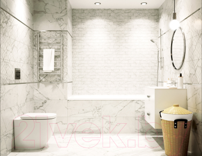 Плитка Kerranova Marble Trend Carrara K-1000/MR (600x600)