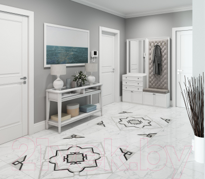 Плитка Kerranova Marble Trend Carrara K-1000/MR (600x600)