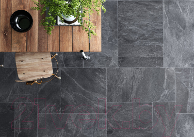 Плитка Zeus Ceramica Gres Slate ZBXST9BR (450x900, черный)