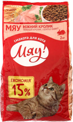 Сухой корм для кошек Мяу! С кроликом (2кг)