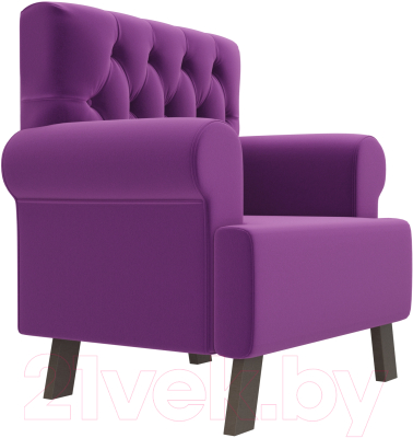 Кресло мягкое Mebelico Хилтон / 102946 (микровельвет, фиолетовый)