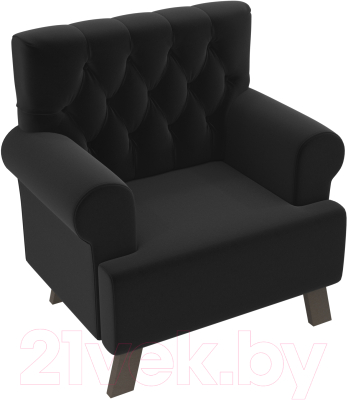 Кресло мягкое Mebelico Хилтон / 102947 (микровельвет, черный)