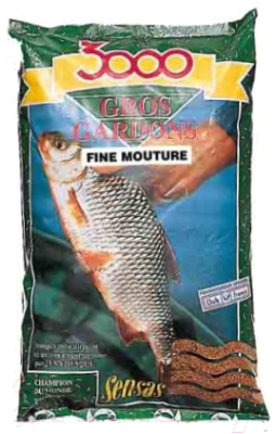 Прикормка рыболовная Sensas 3000 Gros Gardon Fine Mouture / 09921 (1кг)