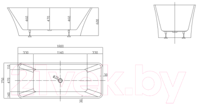 Ванна акриловая BelBagno BB60-1800-750