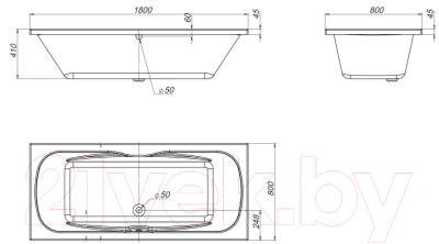 Ванна акриловая BelBagno BB104-180-80