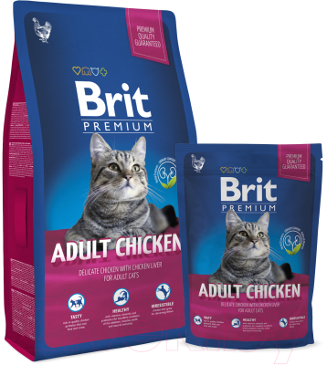 Сухой корм для кошек Brit Premium Cat Adult Chicken / 5049073 (400г)