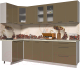 Готовая кухня Интерлиния Мила Пластик 1.2x2.6 (капучино глянец/опал светлый) - 