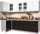 Готовая кухня Интерлиния Мила Пластик 1.2x2.6 (черный глянец/белый глянец/опал светлый) - 